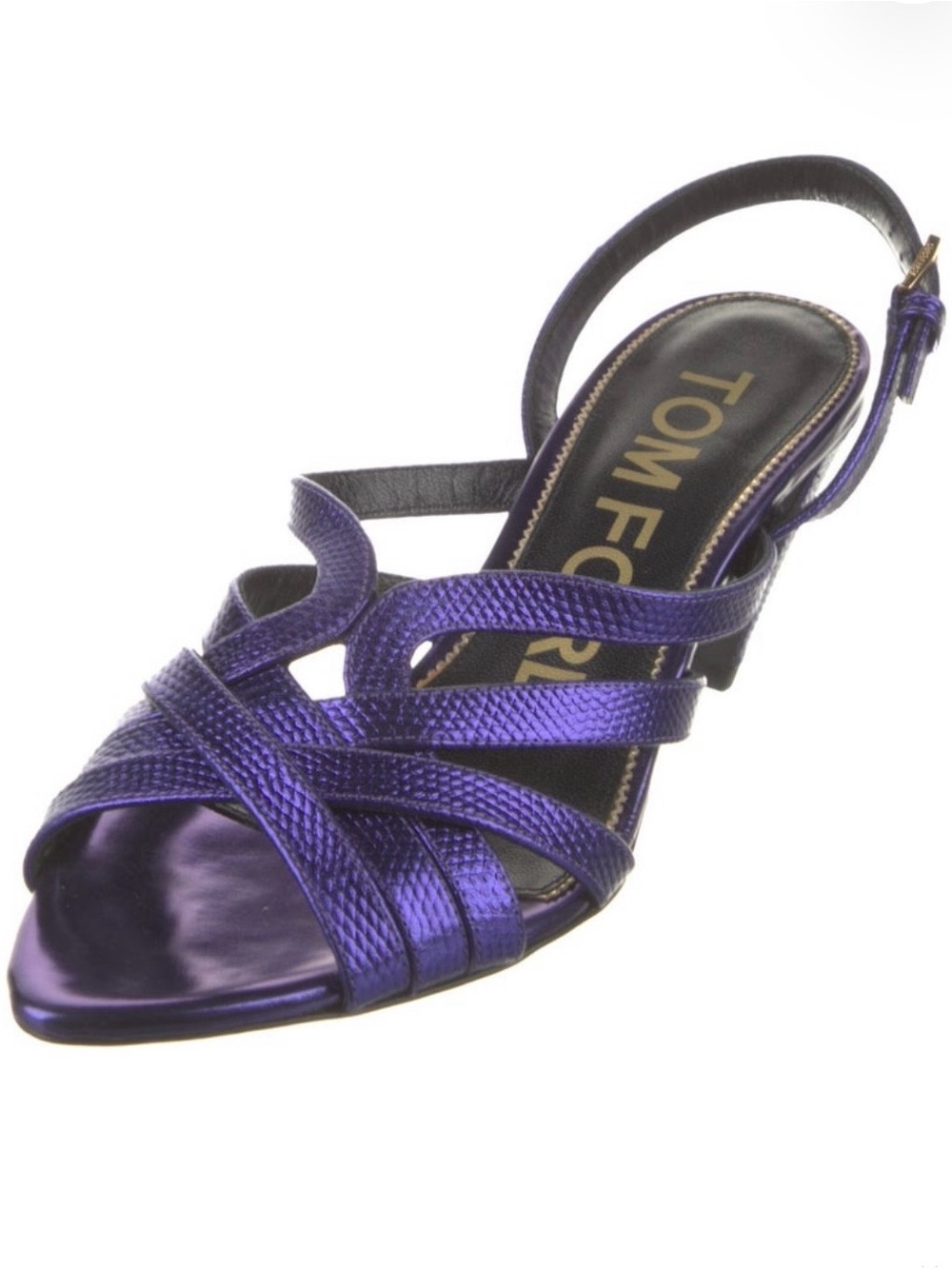 Tom Ford Metallic Purple Strappy Heels